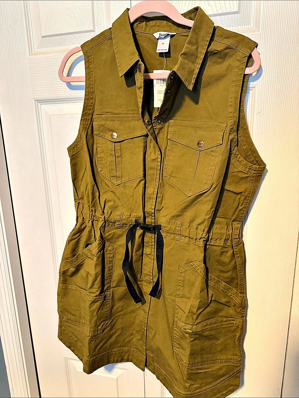 Duluth Women's Rootstock Gardening Tunic Vest Olive Utility Vest Size Medium